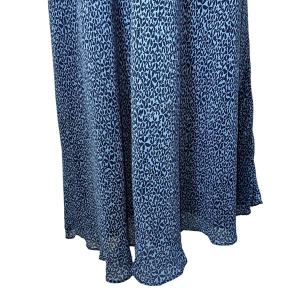 Like New TALBOTS Ditsy Floral Blue Pure Silk Sleeveless Maxi Dress Size 8 - Picture 13 of 15